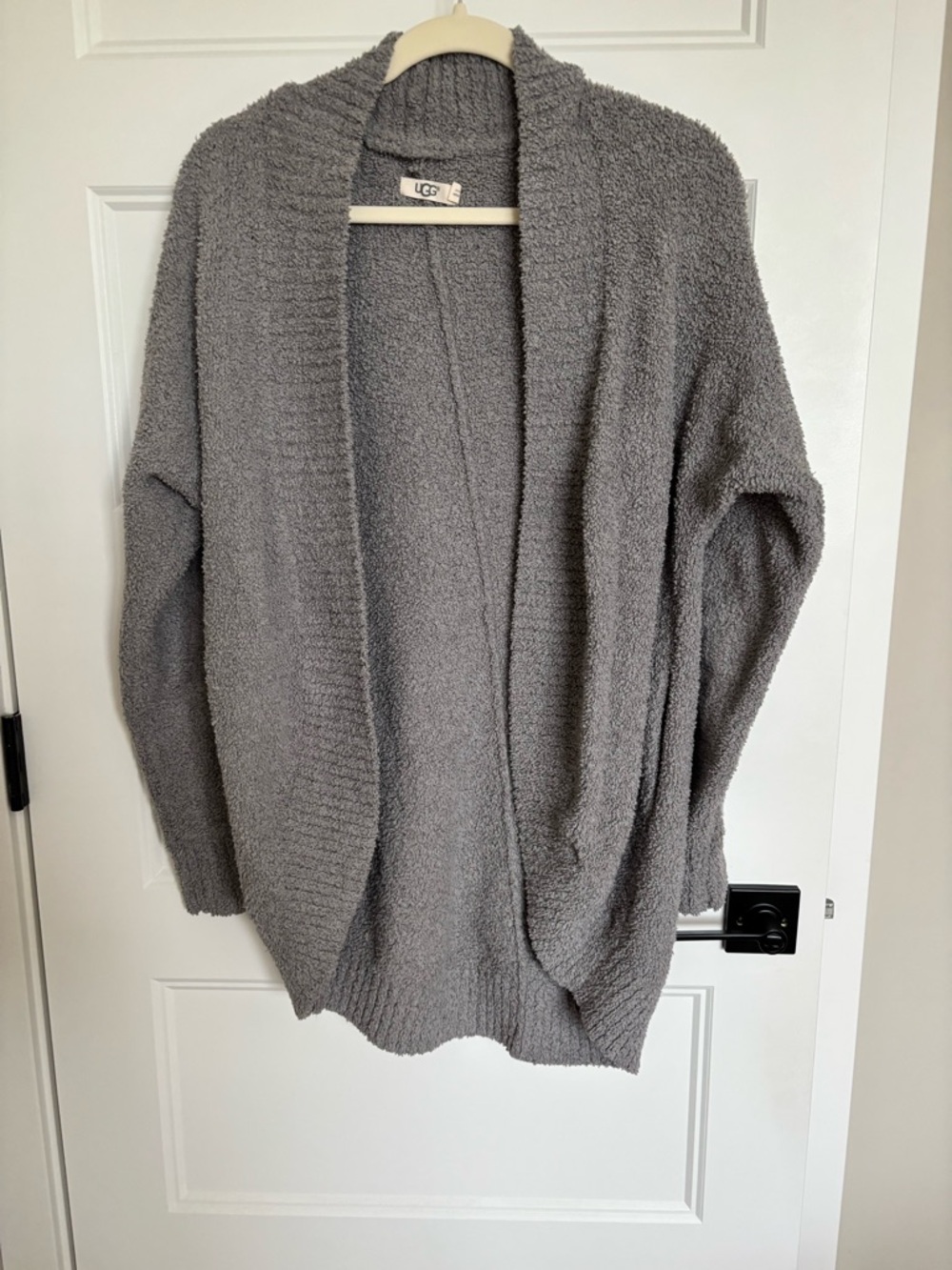 UGG Women's Gray Plush Open Cardigan